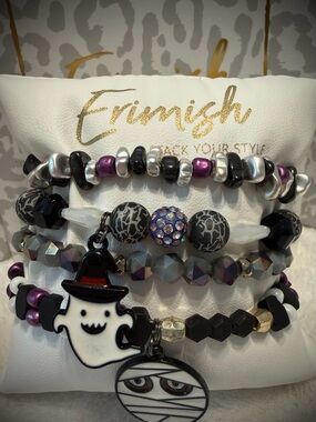 New ERIMISH Bracelets 4 Pc- Halloween - Custom Regular, Kids or Extended Size